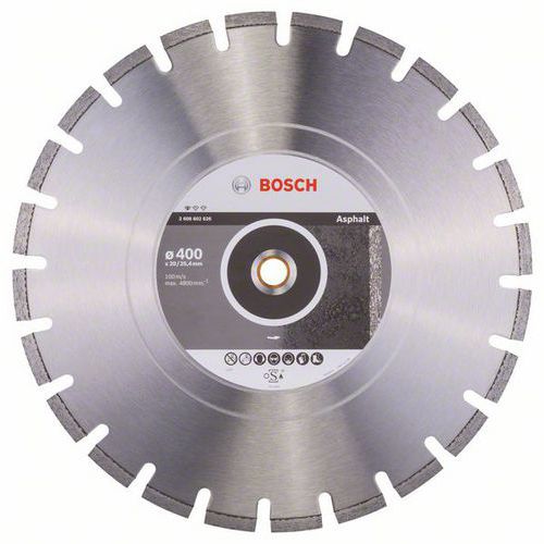 Bosch - Diamantový řezný kotouč Standard for Asphalt 400 x 20/25,40 x 3,6 x 10 mm