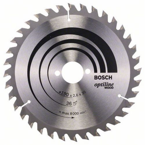 Bosch - Pilový kotouč Optiline Wood 190 x 30 x 2,6 mm, 36