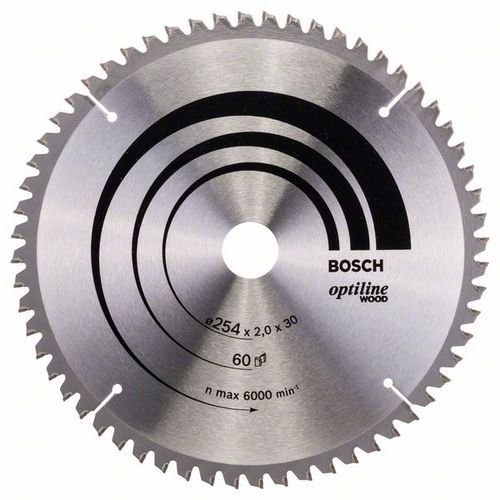 Bosch - Pilový kotouč Optiline Wood 254 x 30 x 2,0 mm, 60