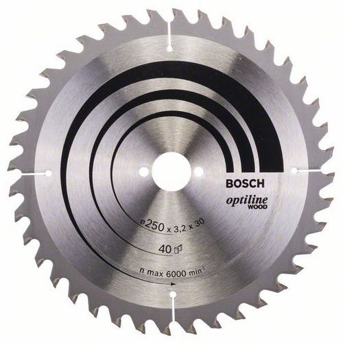 Bosch - Pilový kotouč Optiline Wood 250 x 30 x 3,2 mm, 40