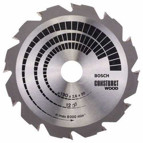 Bosch - Pilový kotouč Construct Wood 190 x 30 x 2,6 mm; 12