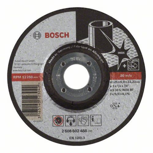 Bosch - Hrubovací kotouč profilovaný Expert for Inox AS 30 S INOX BF, 125 mm, 6,0 mm, 10 BAL