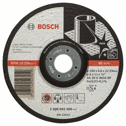Bosch - Hrubovací kotouč profilovaný Expert for Inox AS 30 S INOX BF, 150 mm, 6,0 mm, 10 BAL