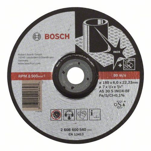 Bosch - Hrubovací kotouč profilovaný Expert for Inox AS 30 S INOX BF, 180 mm, 6,0 mm, 10 BAL