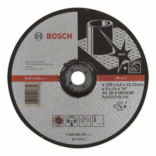 Bosch - Hrubovací kotouč profilovaný Expert for Inox AS 30 S INOX BF, 230 mm, 6,0 mm, 10 BAL