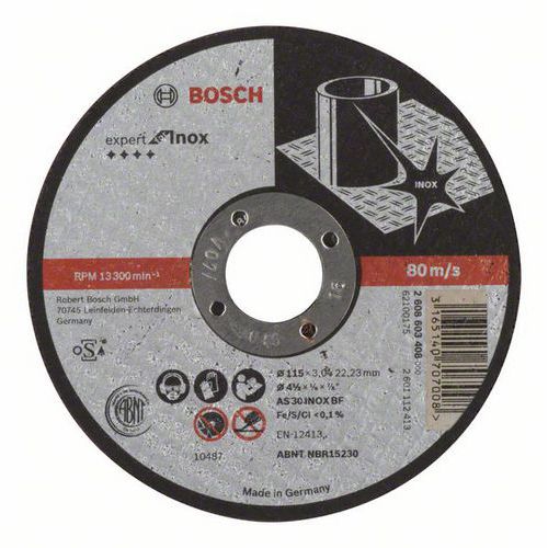 Bosch - Řezný kotouč rovný Expert for Inox AS 30 S INOX BF, 115 mm, 3,0 mm, 25 BAL