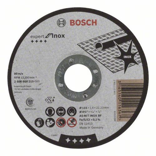 Bosch - Řezný kotouč rovný Expert for Inox AS 46 T INOX BF, 115 mm, 1,6 mm, 25 BAL