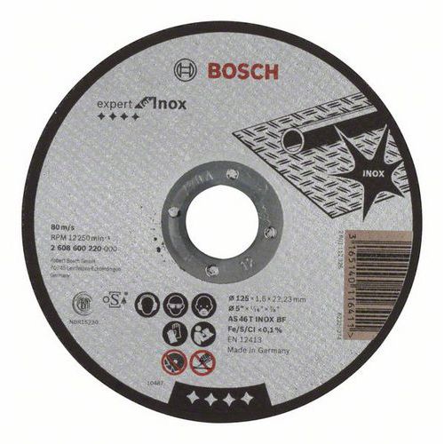Bosch - Řezný kotouč rovný Expert for Inox AS 46 T INOX BF, 125 mm, 1,6 mm, 25 BAL