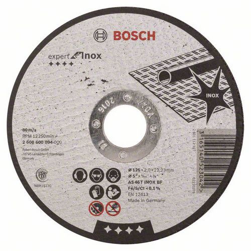 Bosch - Řezný kotouč rovný Expert for Inox AS 46 T INOX BF, 125 mm, 2,0 mm, 25 BAL