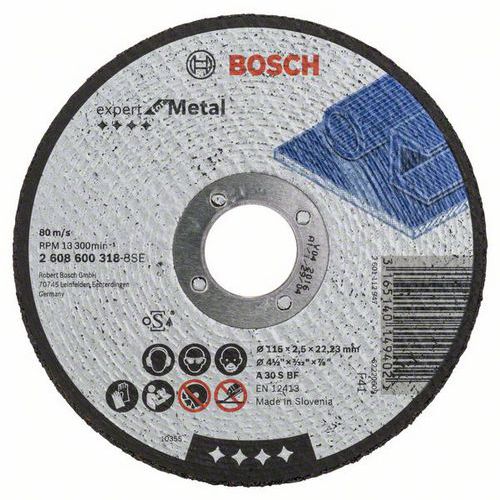 Bosch - Řezný kotouč rovný Expert for Metal A 30 S BF, 115 mm, 2,5 mm, 25 BAL