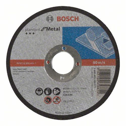 Bosch - Řezný kotouč rovný Standard for Metal A 30 S BF, 115 mm, 22,23 mm, 2,5 mm, 50 BAL