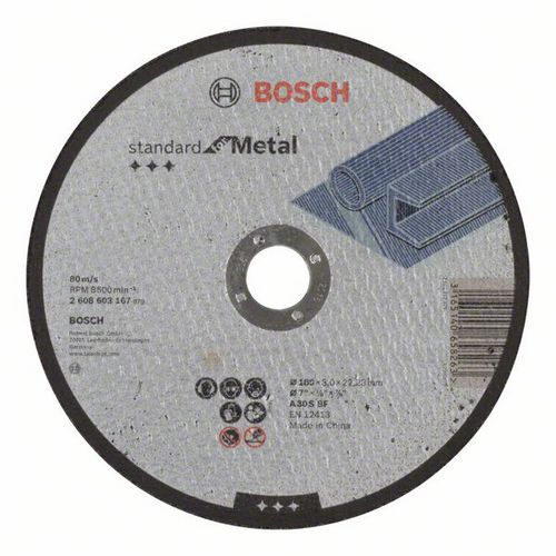 Bosch - Řezný kotouč rovný Standard for Metal A 30 S BF, 180 mm, 22,23 mm, 3,0 mm, 40 BAL