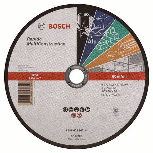 Bosch - Řezný kotouč rovný Rapido Multi Construction ACS 46 V BF, 230 mm, 1,9 mm, 25 BAL
