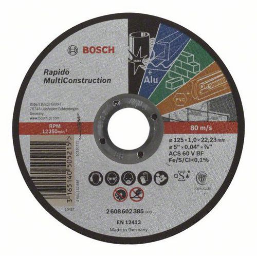 Bosch - Řezný kotouč rovný Rapido Multi Construction ACS 60 V BF, 125 mm, 1,0 mm, 25 BAL