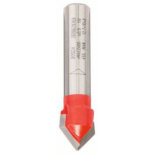 Bosch - Drážkovací fréza tvaru V 8 mm, D 12,7 mm, L 10 mm, G 44,5 mm, 90°