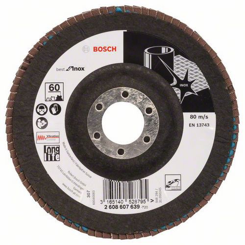 Bosch - Lamelový brusný kotouč X581, Best for Inox 125 mm, 22,23 mm, 60, 10 BAL