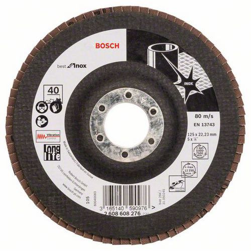 Bosch - Lamelový brusný kotouč X581, Best for Inox 125 mm, 22,23 mm, 40, rovný, 10 BAL