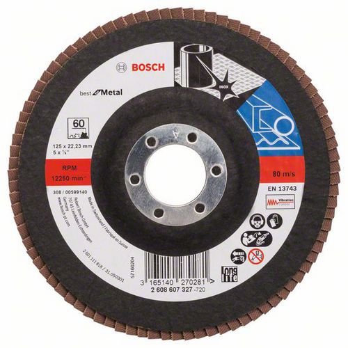 Bosch - Lamelový brusný kotouč X571, Best for Metal 125 mm, G60, rovný, 10 BAL