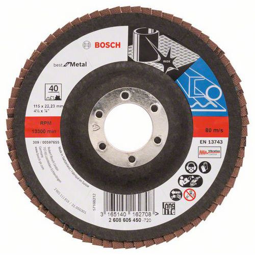 Bosch - Lamelový brusný kotouč X571, Best for Metal 115 mm, G40, lomený, 10 BAL