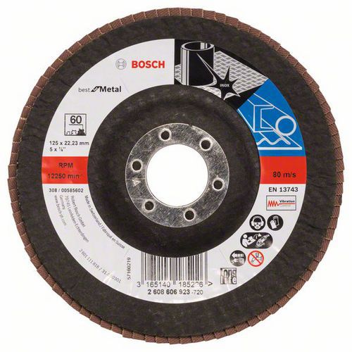 Bosch - Lamelový brusný kotouč X571, Best for Metal 125 mm, G60, lomený, 10 BAL