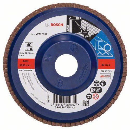 Bosch - Lamelový brusný kotouč X571, Best for Metal 125 mm, G40, rovný, 10 BAL