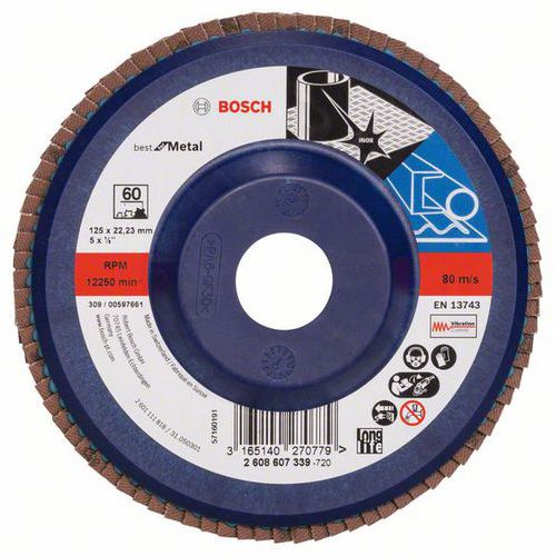 Bosch - Lamelový brusný kotouč X571, Best for Metal 125 mm, G60, rovný, 10 BAL