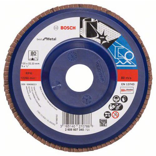 Bosch - Lamelový brusný kotouč X571, Best for Metal 125 mm, G80, rovný, 10 BAL