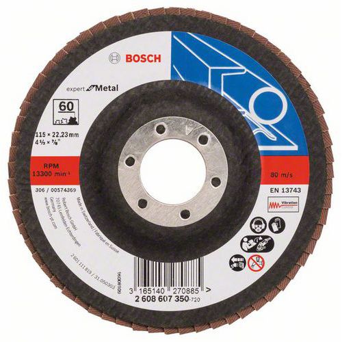 Bosch - Lamelový brusný kotouč X551, Expert for Metal 115 mm, G60, rovný, 10 BAL