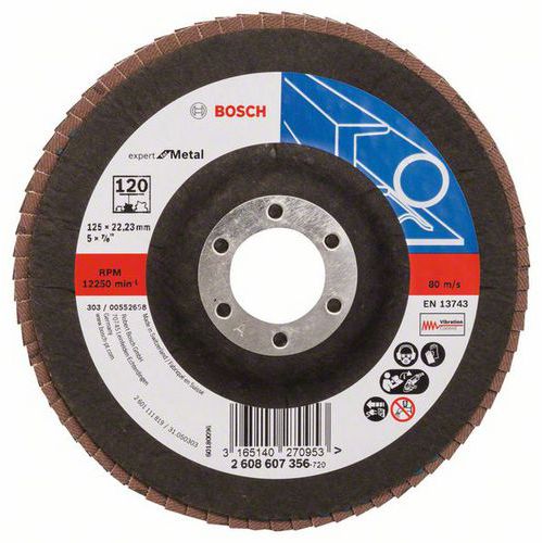 Bosch - Lamelový brusný kotouč X551, Expert for Metal 125 mm, G120, rovný, 10 BAL