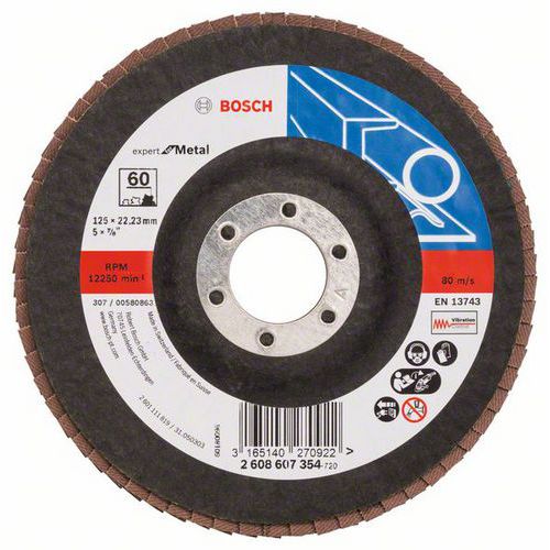 Bosch - Lamelový brusný kotouč X551, Expert for Metal 125 mm, G60, rovný, 10 BAL