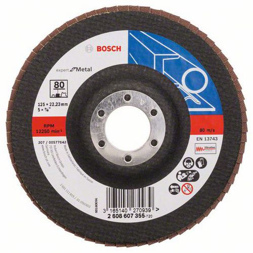 Bosch - Lamelový brusný kotouč X551, Expert for Metal 125 mm, G80, lomený, 10 BAL