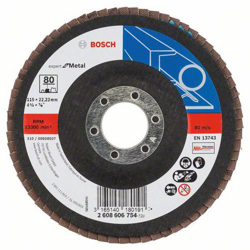 Bosch - Lamelový brusný kotouč X551, Expert for Metal 115 mm, G80, lomený, 10 BAL