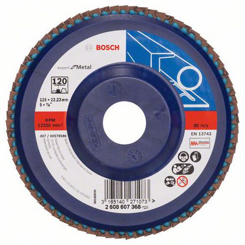 Bosch - Lamelový brusný kotouč X551, Expert for Metal 125 mm, G120, rovný, 10 BAL