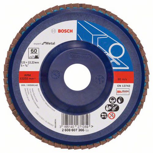 Bosch - Lamelový brusný kotouč X551, Expert for Metal 125 mm, G60, rovný, 10 BAL