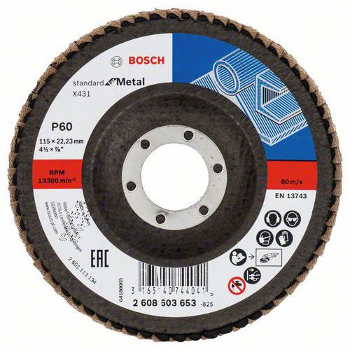 Bosch - Lamelový brusný kotouč X431, Standard for Metal 115 mm, 22,23 mm, 60, 10 BAL