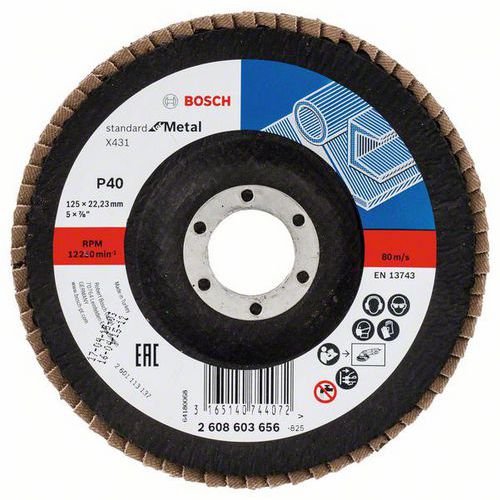 Bosch - Lamelový brusný kotouč X431, Standard for Metal 125 mm, 22,23 mm, 40, 10 BAL