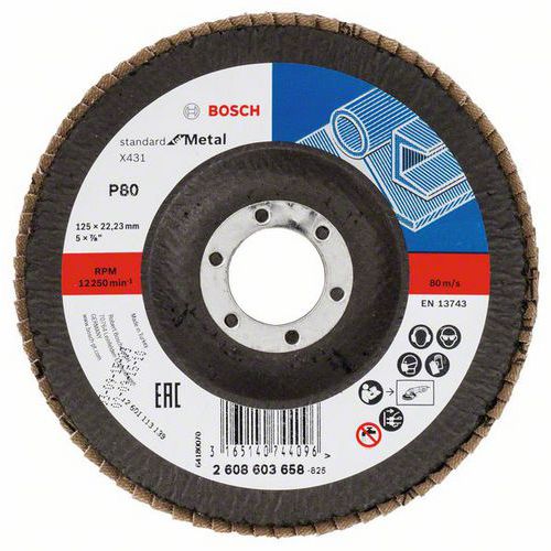 Bosch - Lamelový brusný kotouč X431, Standard for Metal 125 mm, 22,23 mm, 80, 10 BAL