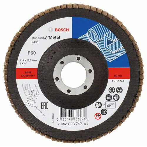 Bosch - Lamelový brusný kotouč X431, Standard for Metal 125 mm, 22,23 mm, 60, 10 BAL