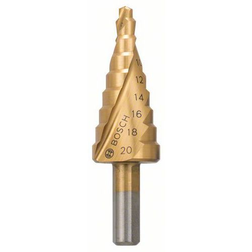 Bosch - Stupňovitý vrták HSS-TiN 4 - 20 mm, 8,0 mm, 70,5 mm
