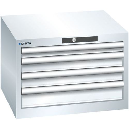 Dílenská zásuvková skříň Lista, 4  zásuvky, 564x572x383mm, bílá