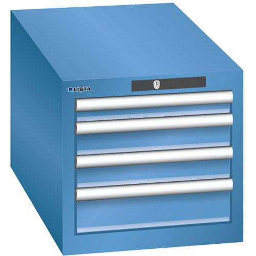 Dílenská zásuvková skřín Lista, 4 zásuvky , 411x725x383 mm, modrá