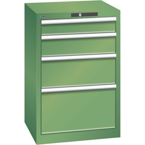 Dílenská zásuvková skříň Lista, 4 zásuvky, 564x572x850mm, zelená