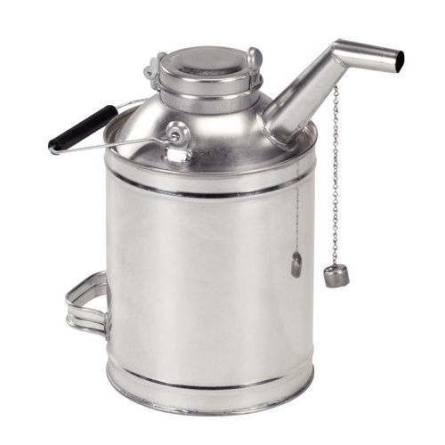 Odměrka z bílého plechu se zahnutým výtokovým kohoutem, objem 5 l - Pressol