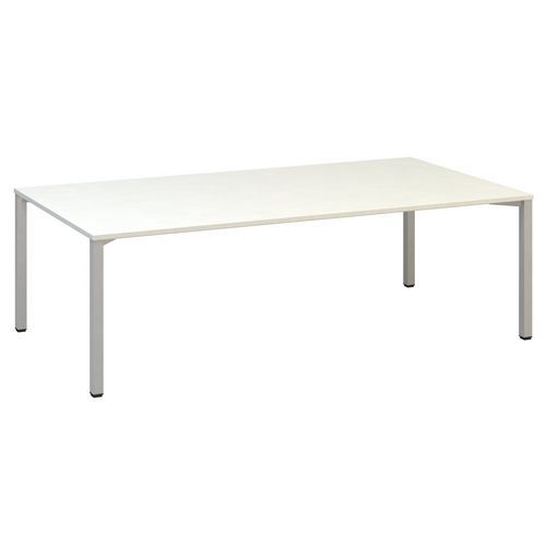 Konferenční stůl Alfa 420 s šedým podnožím, 240 x 120 x 74,2 cm, dezén bílá