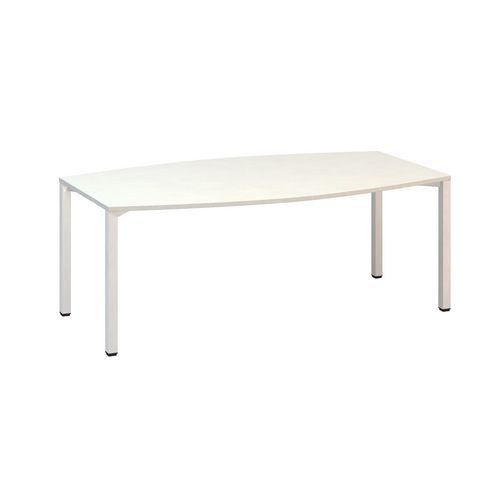 Konferenční stůl Alfa 420 s bílým podnožím, 200 x 110 x 74,2 cm, dezén bílá