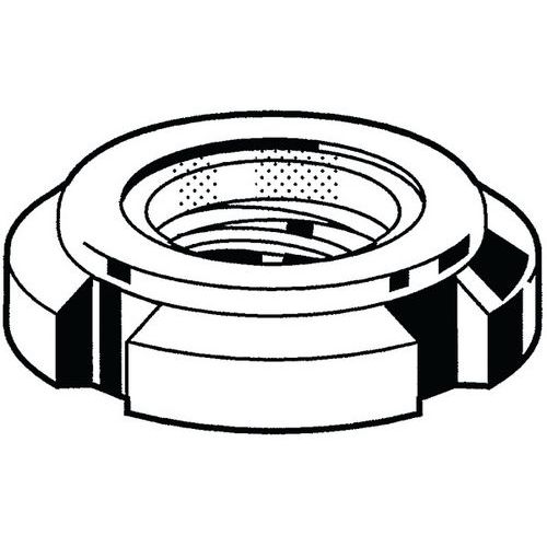 Samosvorná kulatá matice s drážkou a nekovovou vložkou, typ GUK Ocel Pravý Pozinkované žlutě pasivované 14H M10X0,75