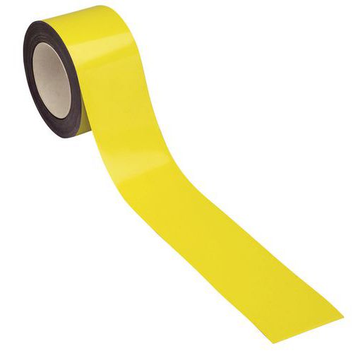 Magnetická páska na regály Manutan Expert, 10 m, žlutá, šířka 60 mm