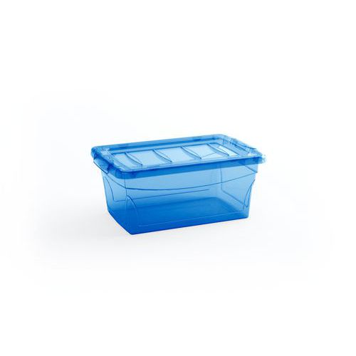 Plastový úložný box s víkem, modrý, 11 l