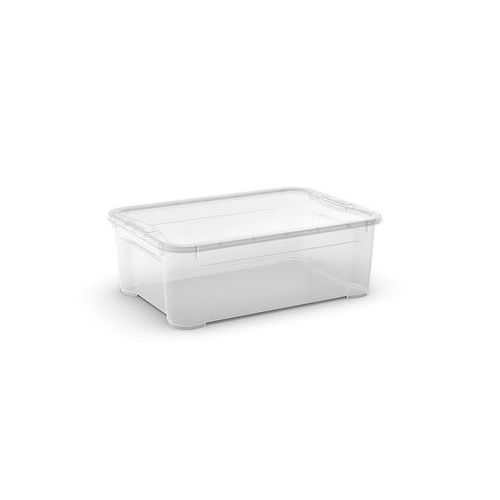 Plastový úložný box s víkem, průhledný, 31 l