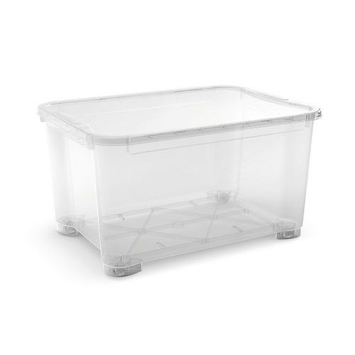 Plastový úložný box s víkem, průhledný, 145 l